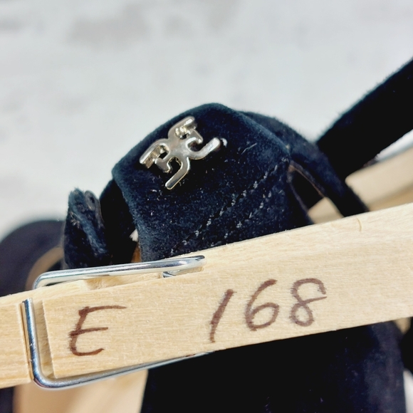 NEW Sam Edelman Yaro Black Suede Open Toe Ankle Buckle Heeled Sandals E168 - Picture 12 of 12